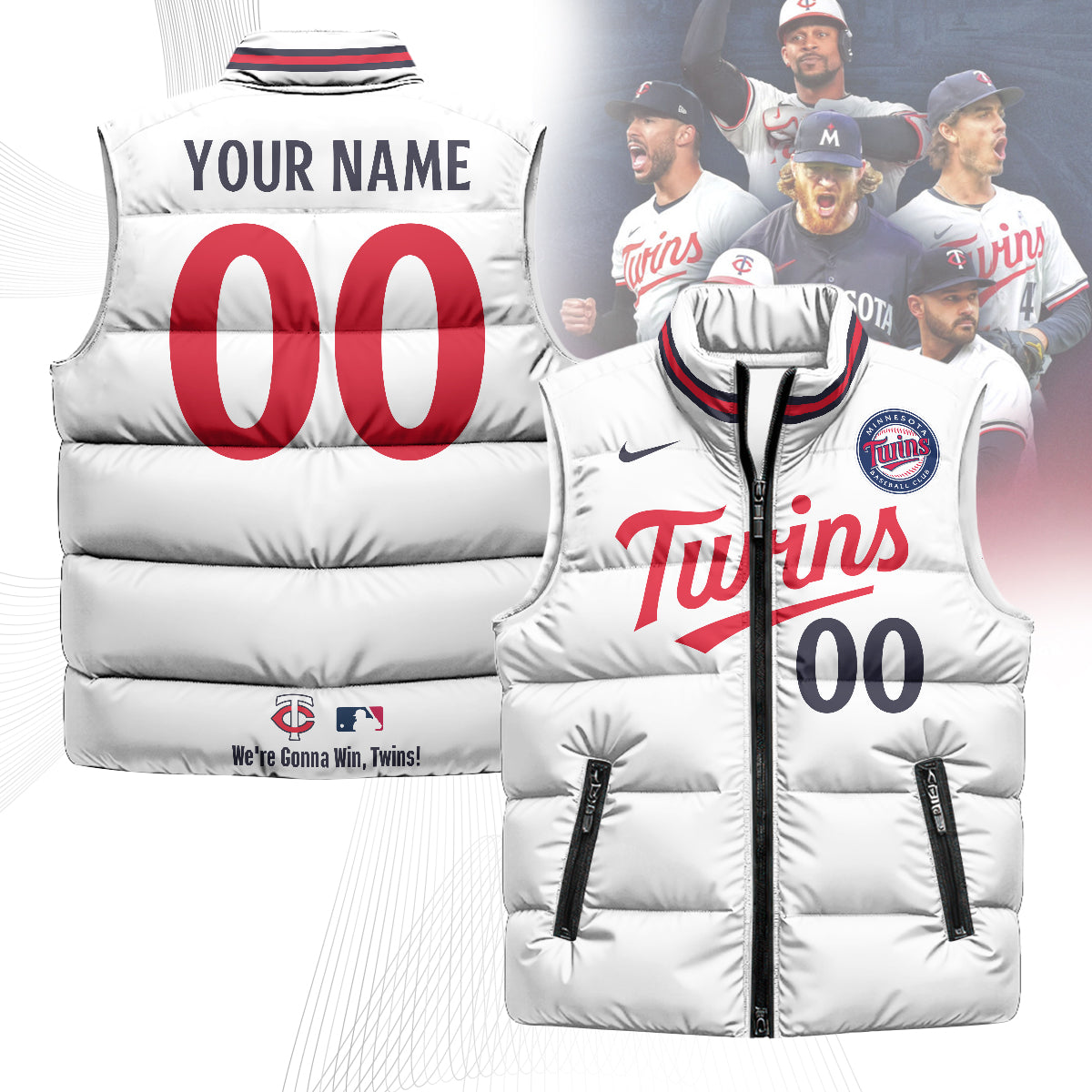 Personalized Minnesota Twins Unisex Puffer Vest