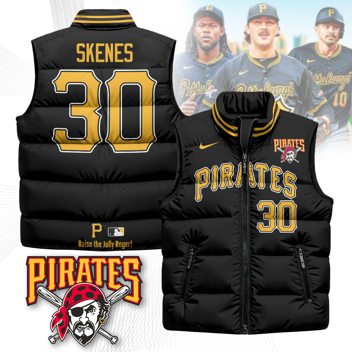 Pittsburgh Pirates Unisex Puffer Vest