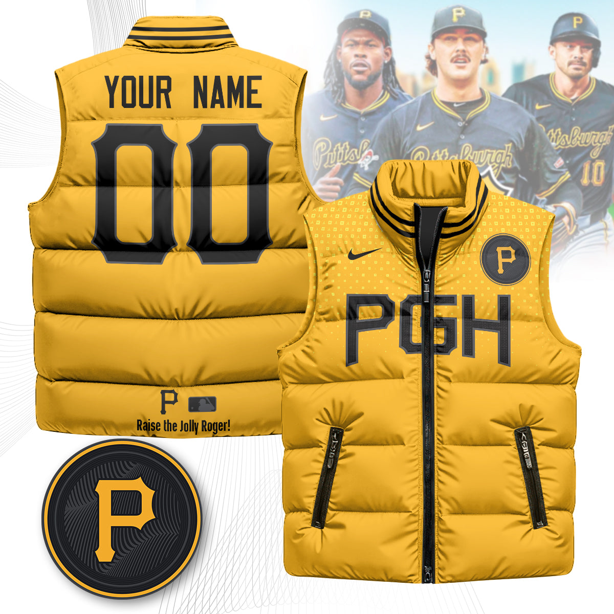 Personalized Pittsburgh Pirates Unisex Puffer Vest