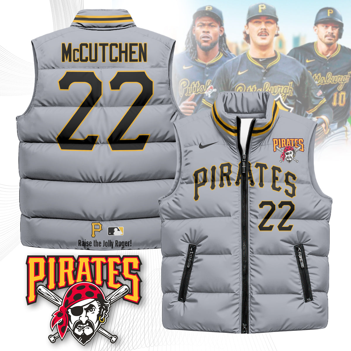 Pittsburgh Pirates Unisex Puffer Vest