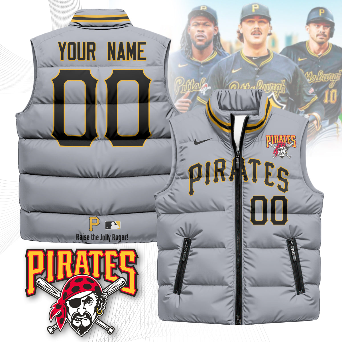 Personalized Pittsburgh Pirates Unisex Puffer Vest
