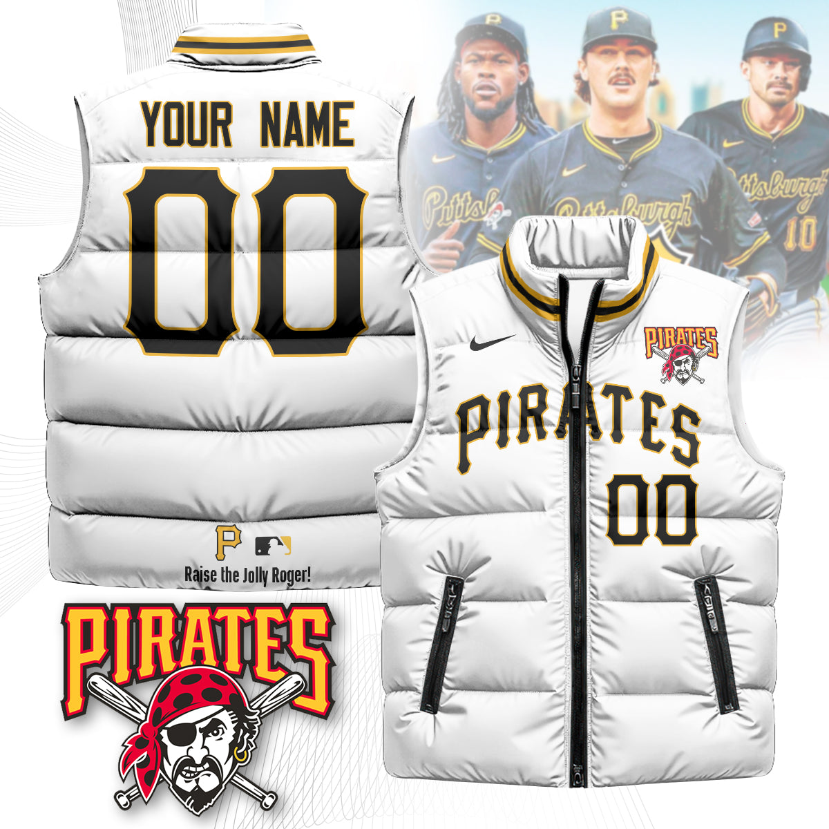 Personalized Pittsburgh Pirates Unisex Puffer Vest