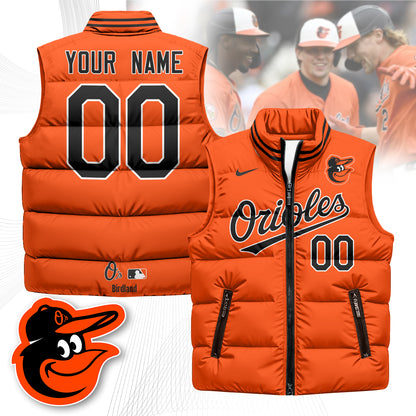 Personalized Baltimore Orioles Unisex Puffer Vest
