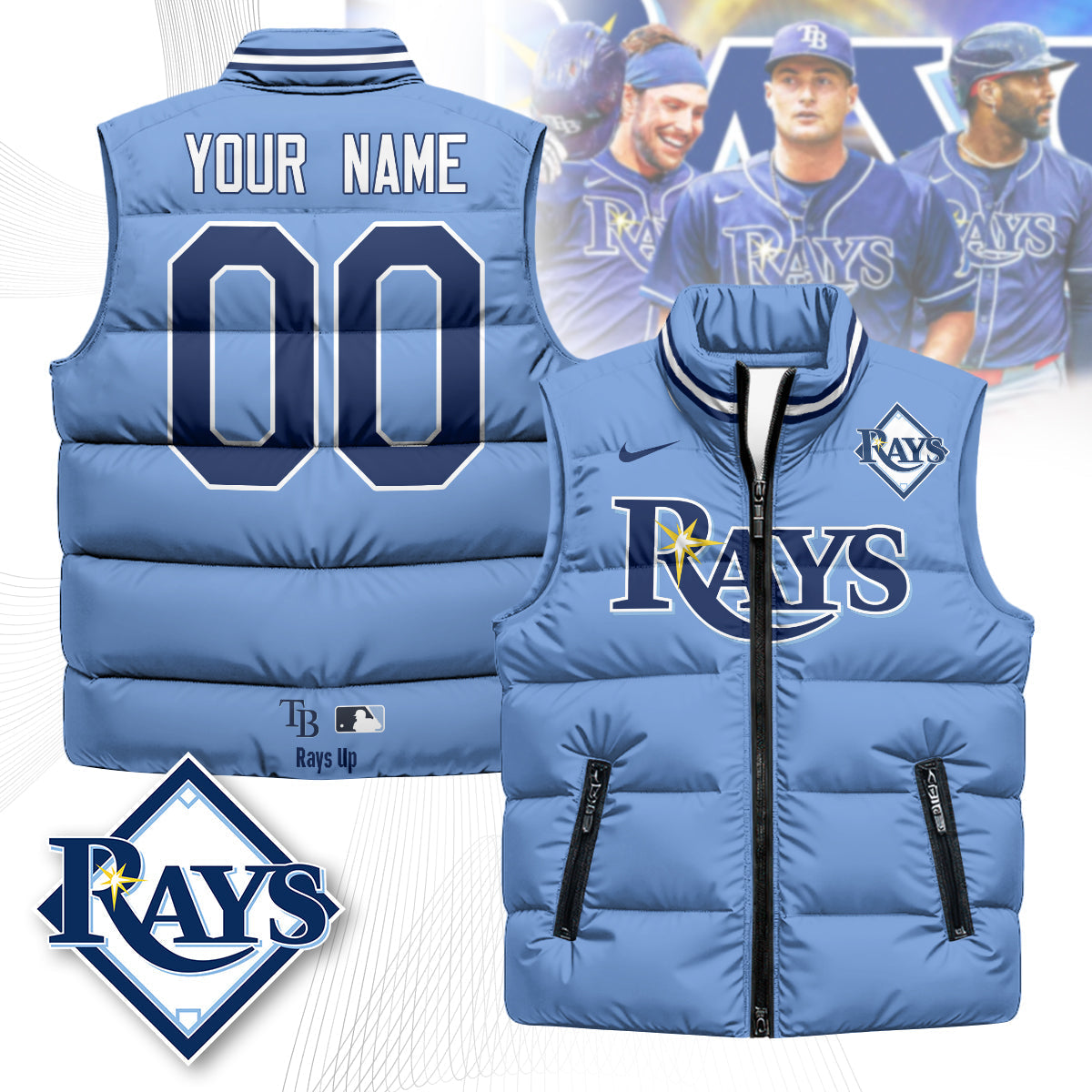 Personalized Tampa Bay Rays Unisex Puffer Vest