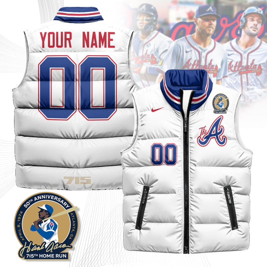 Personalized Atlanta Braves Unisex Puffer Vest