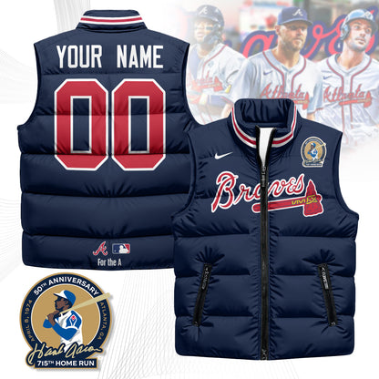 Personalized Atlanta Braves Unisex Puffer Vest