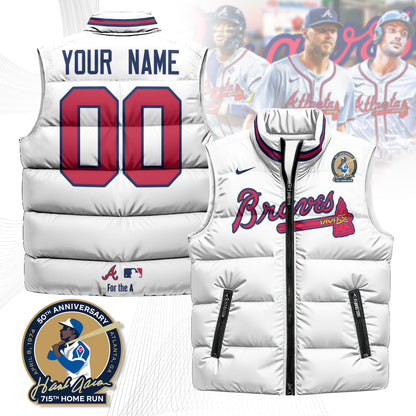 Personalized Atlanta Braves Unisex Puffer Vest