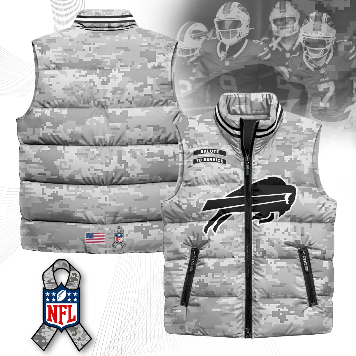 Buffalo Bills Salute To Service Puffer Vest