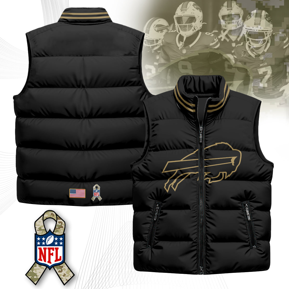 Buffalo Bills Salute To Service Puffer Vest