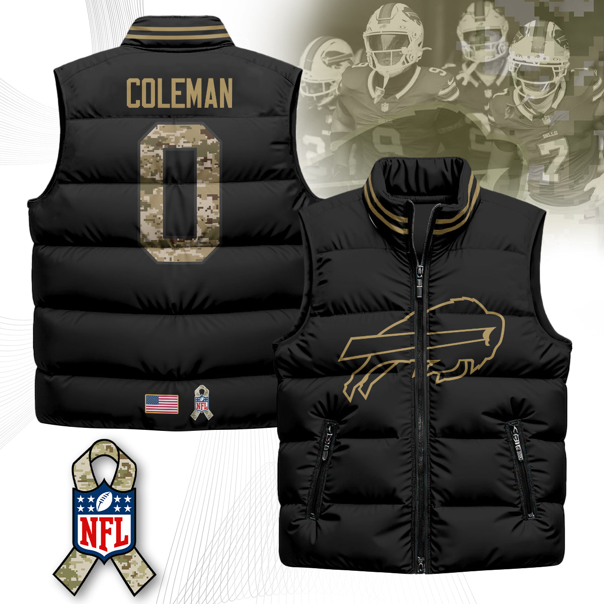Buffalo Bills Salute To Service Puffer Vest