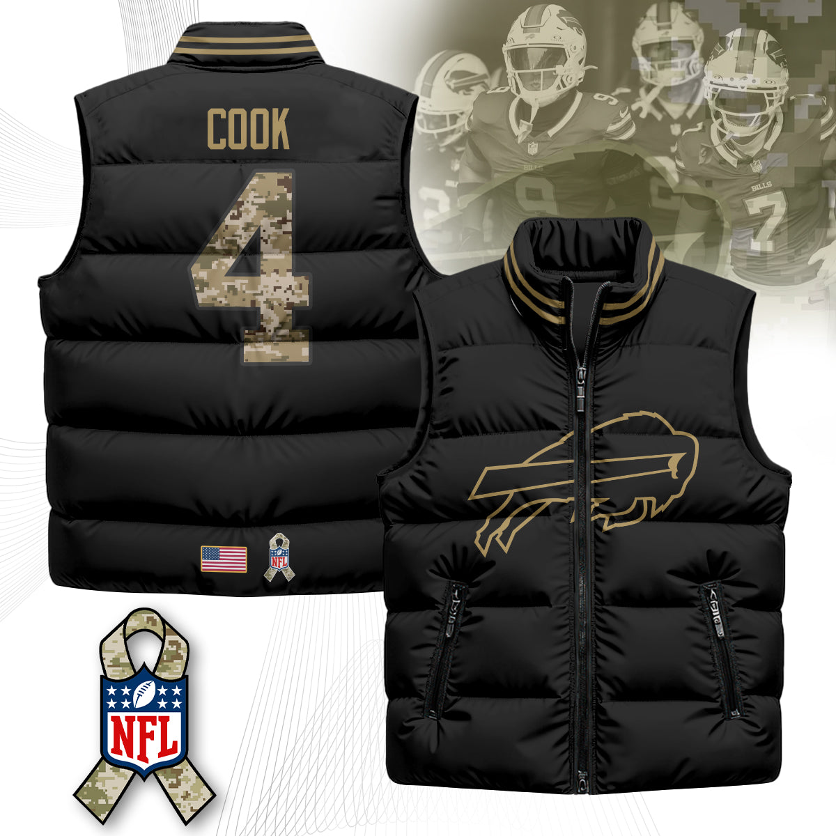 Buffalo Bills Salute To Service Puffer Vest