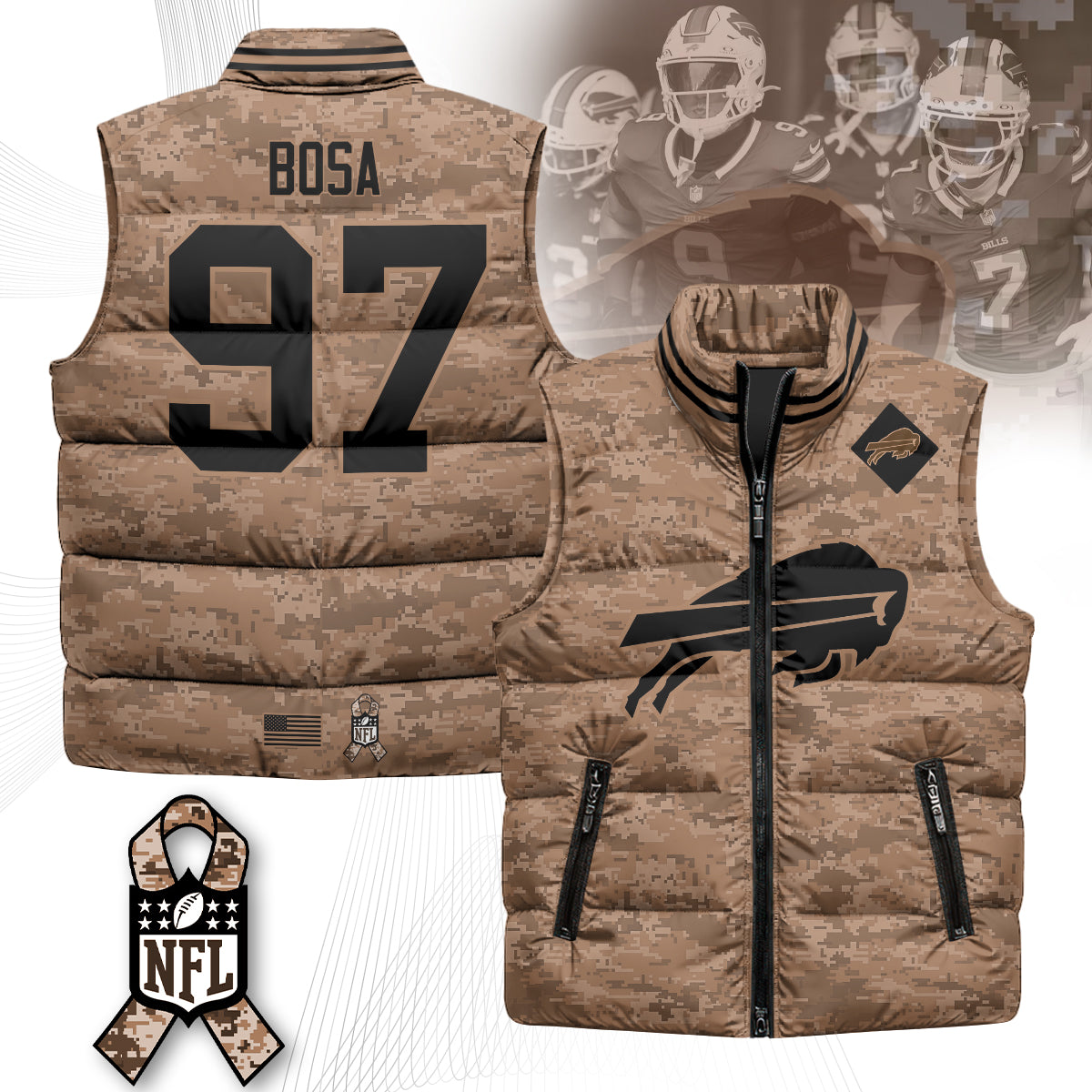 Buffalo Bills Salute To Service Puffer Vest