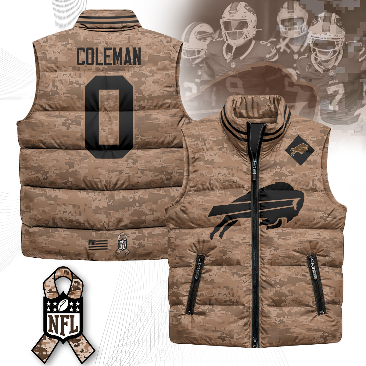 Buffalo Bills Salute To Service Puffer Vest
