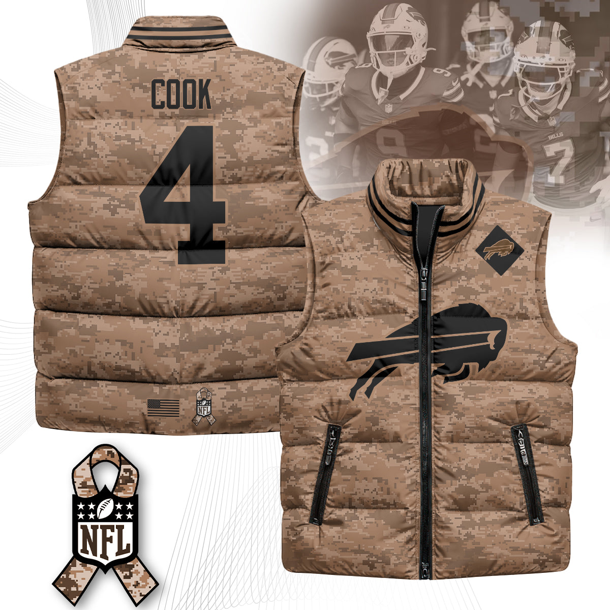 Buffalo Bills Salute To Service Puffer Vest