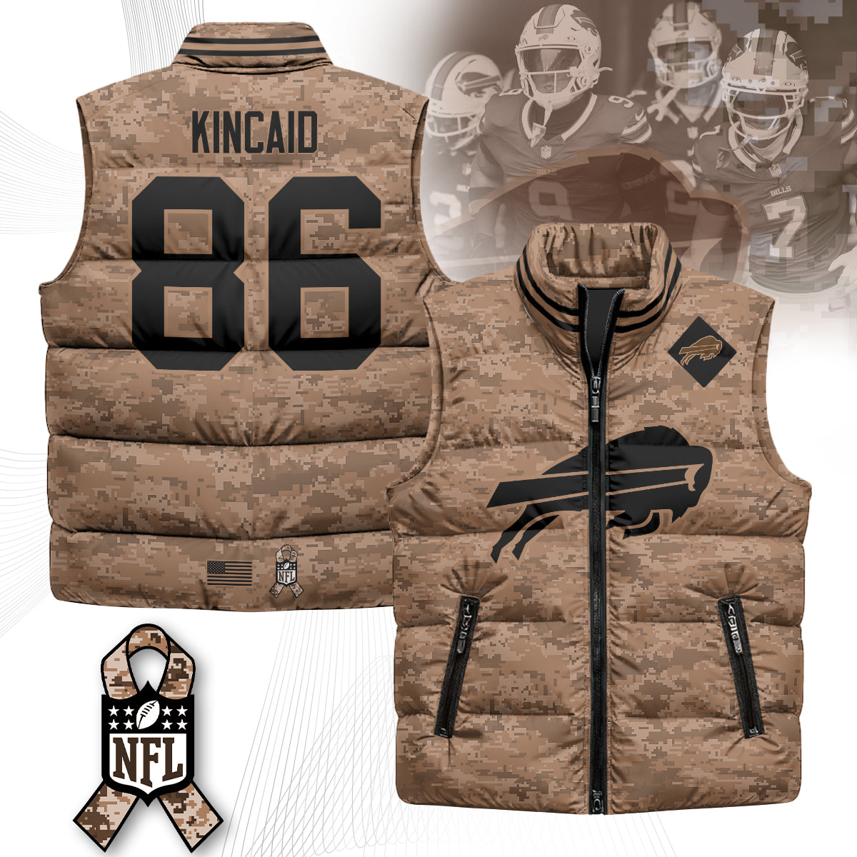Buffalo Bills Salute To Service Puffer Vest