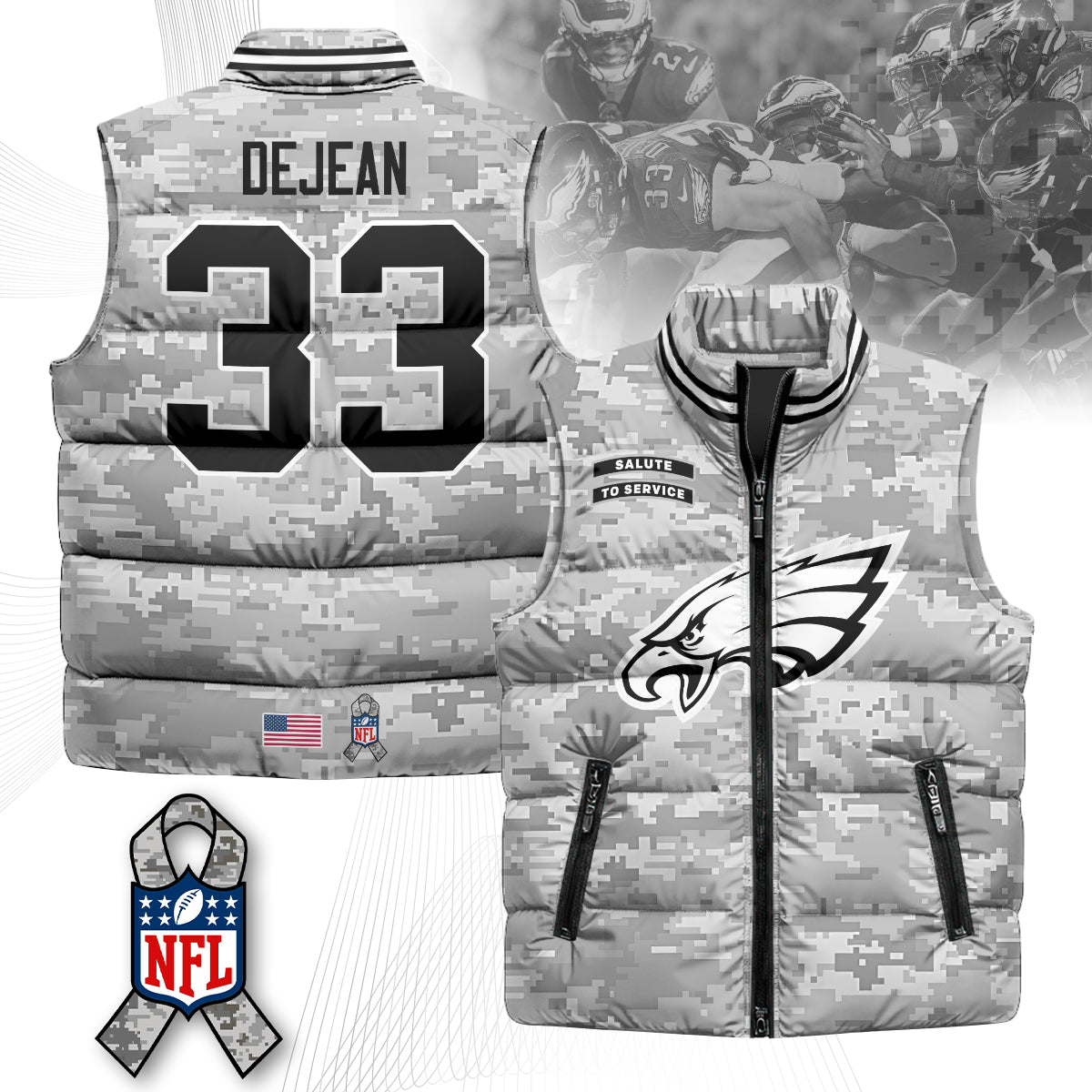 Philadelphia Eagles Salute To Service Puffer Vest