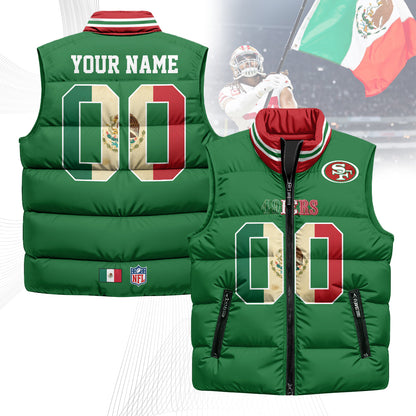 Personalized San Francisco 49ers Mexico Puffer Vest