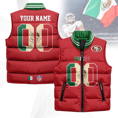 Personalized San Francisco 49ers Mexico Puffer Vest