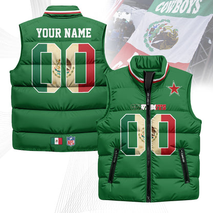 Personalized Dallas Cowboys Mexico Puffer Vest
