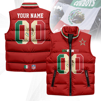 Personalized Dallas Cowboys Mexico Puffer Vest