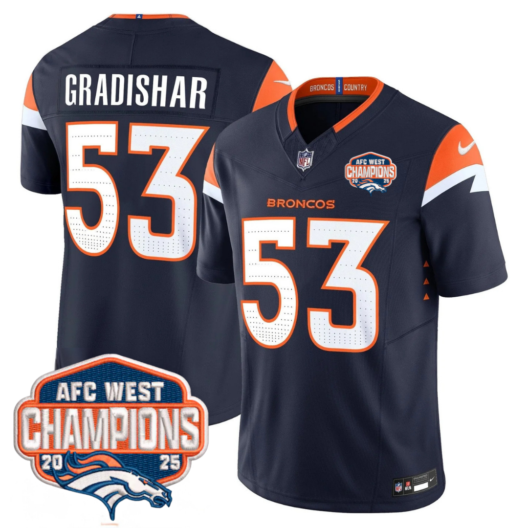DEN AFC West Champions Patch Vapor Limited Jersey V2 - All Stitched