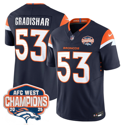DEN AFC West Champions Patch Vapor Limited Jersey V2 - All Stitched