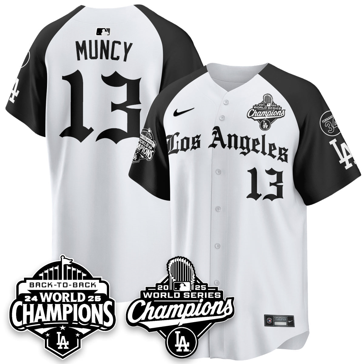LAD 2025 World Series Champions Vapor Premier Limited Jersey - LA Gothic Edition - All Stitched