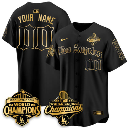 Custom LAD 2025 World Series Champions Vapor Premier Limited Jersey - LA Gothic Edition - All Stitched