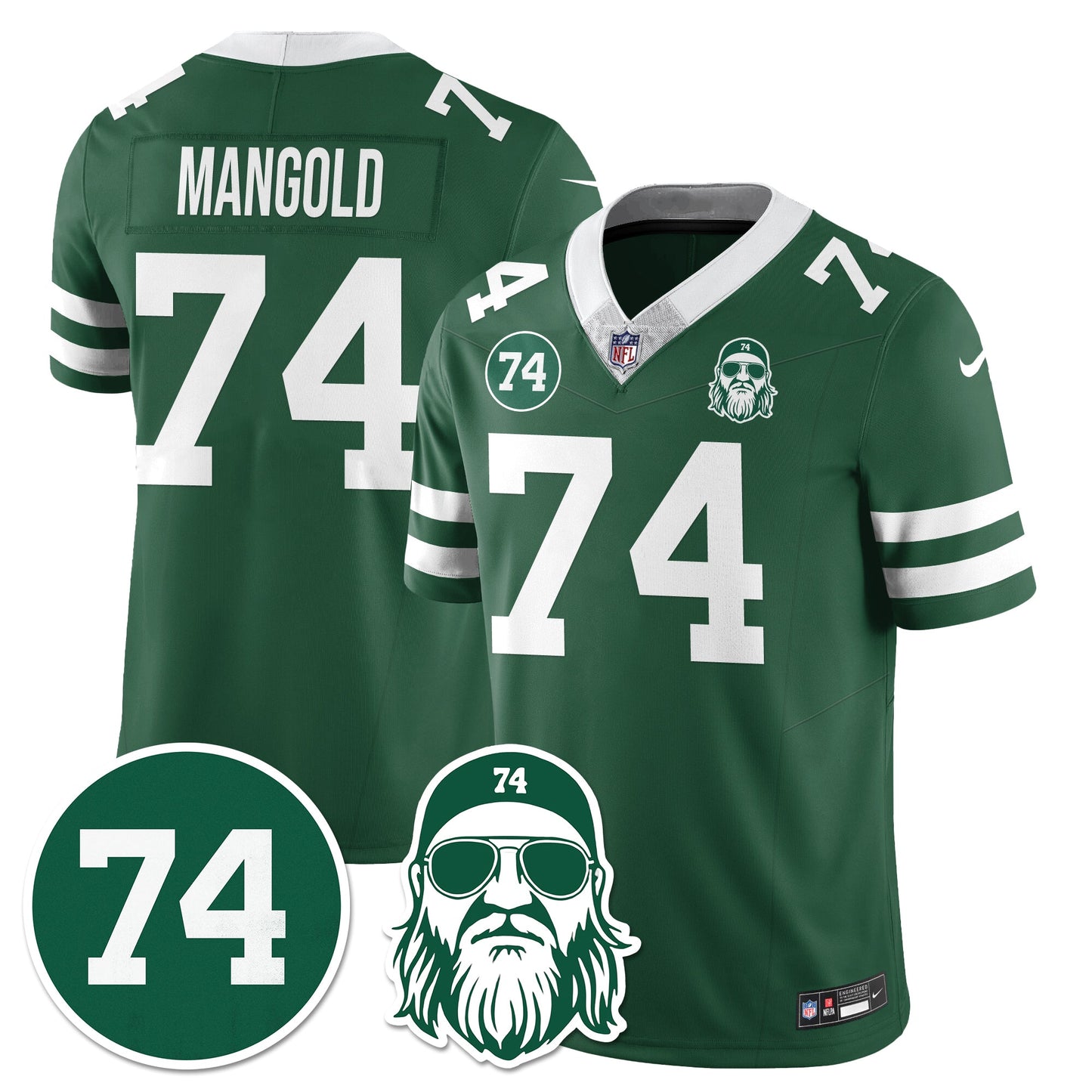 NYJ Vapor Limited Jersey - Nick Mangold Patch - All Stitched