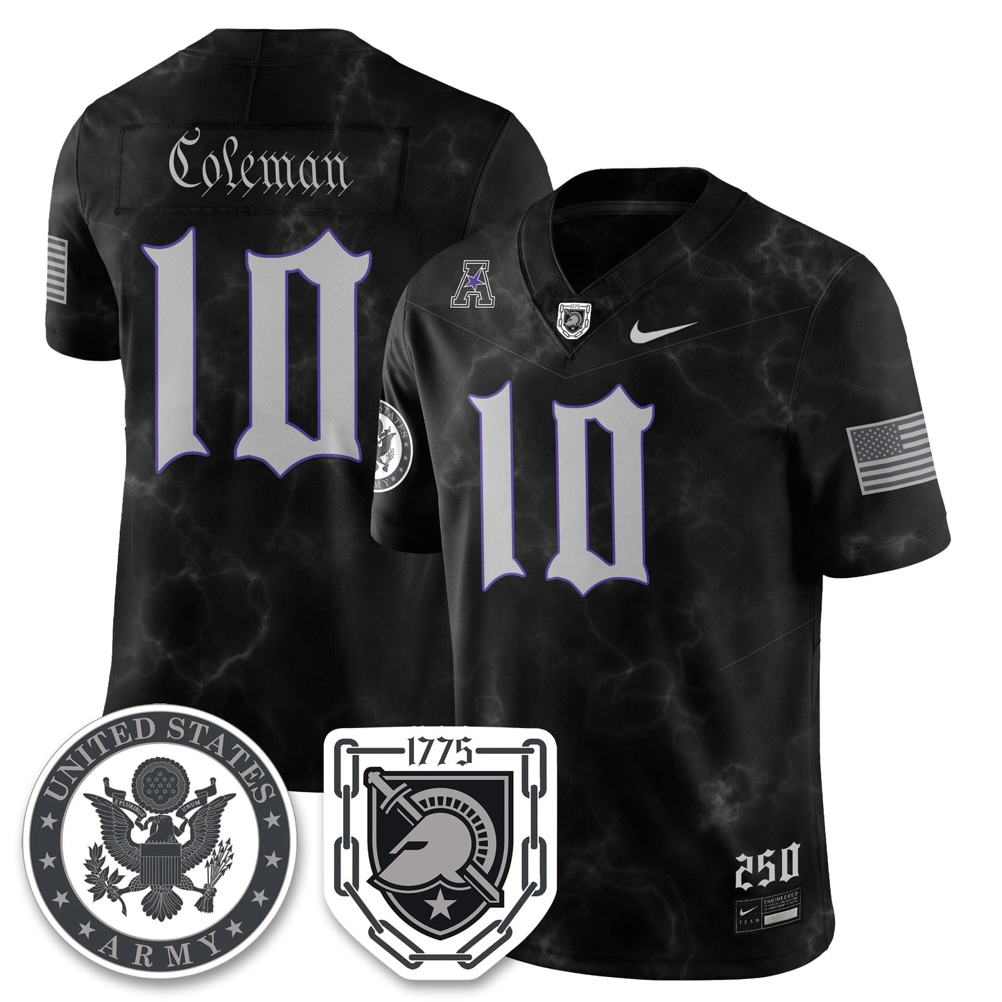 Army Black Knights Vapor Limited Jersey - 250 Years of Service and Sacrifice - All Stitched