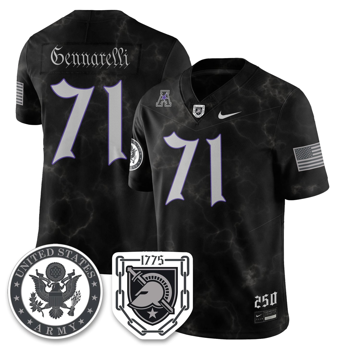 Army Black Knights Vapor Limited Jersey - 250 Years of Service and Sacrifice - All Stitched