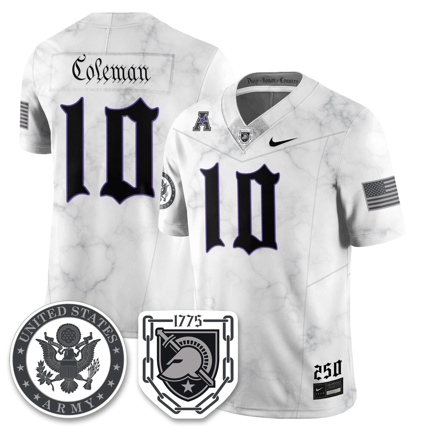 Army Black Knights Vapor Limited Jersey - 250 Years of Service and Sacrifice - All Stitched