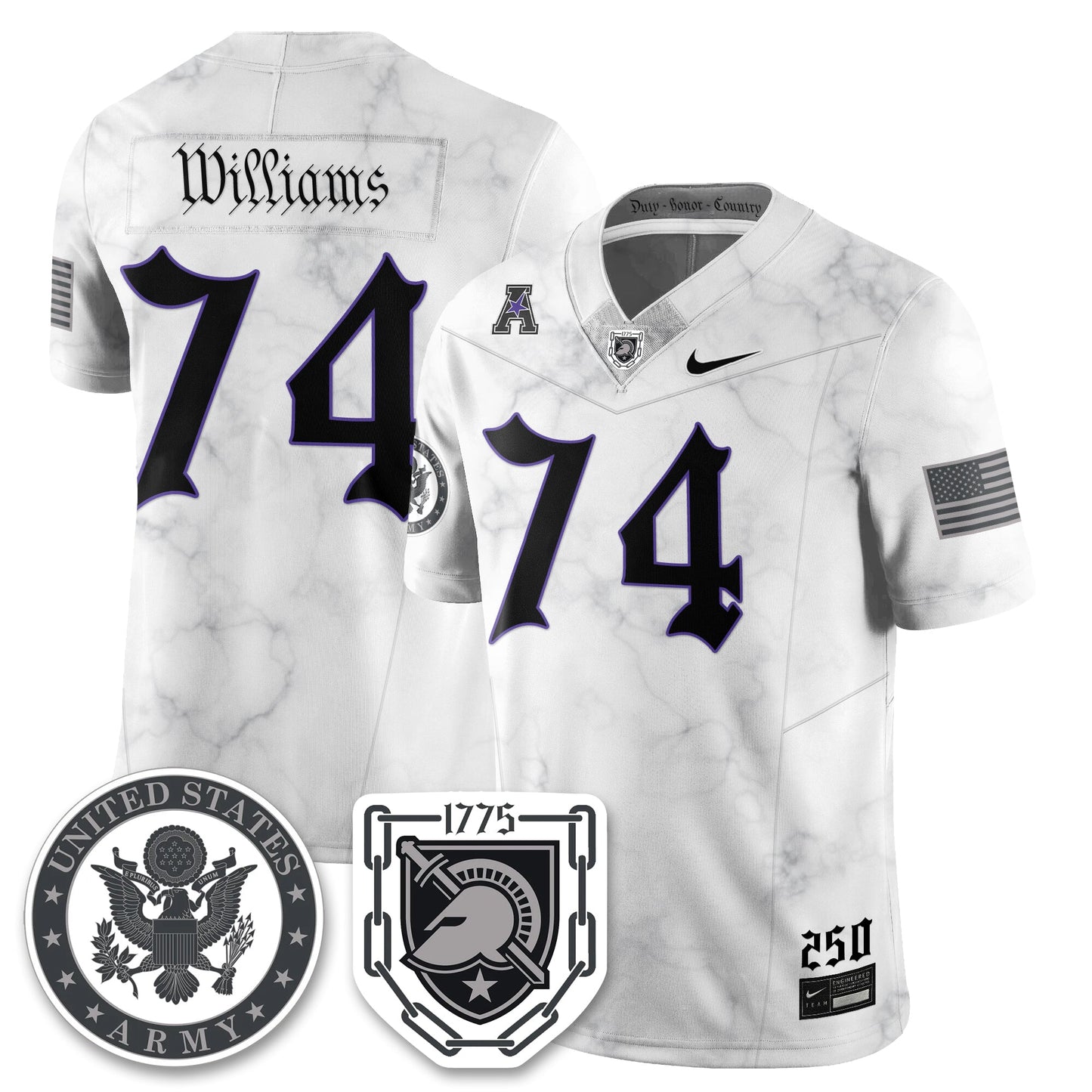 Army Black Knights Vapor Limited Jersey - 250 Years of Service and Sacrifice - All Stitched