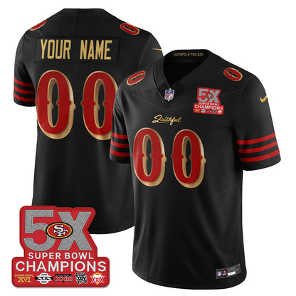 Custom SF Rivalries 5-Time Champions Patch Vapor Limited Jersey - All Stitched