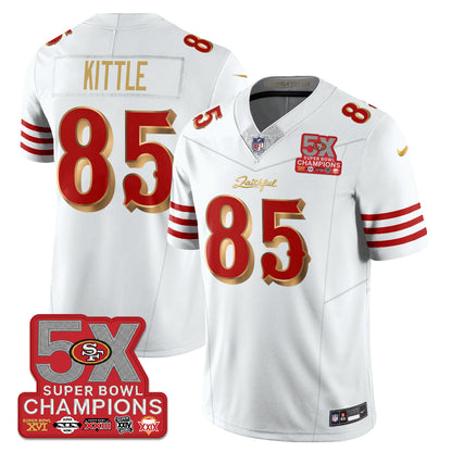 SF Rivalries 5-Time Champions Patch Vapor Limited Jersey - All Stitched