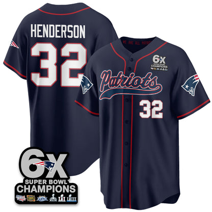 NE 6-Time Champions Patch Vapor Baseball Jersey - All Stitched