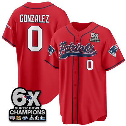 NE 6-Time Champions Patch Vapor Baseball Jersey - All Stitched