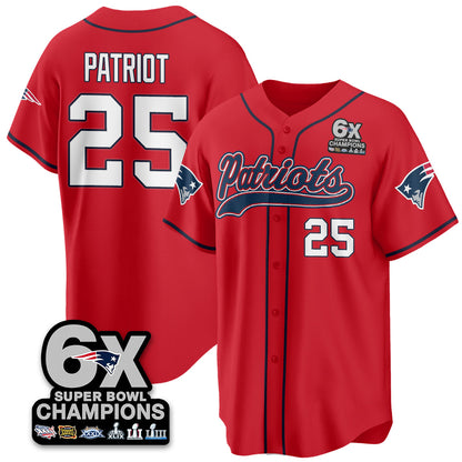 NE 6-Time Champions Patch Vapor Baseball Jersey - All Stitched