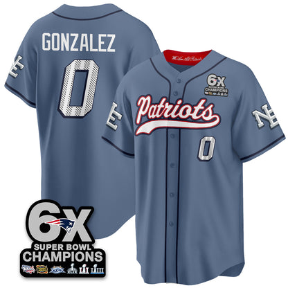 NE 6-Time Champions Patch Vapor Baseball Jersey - All Stitched