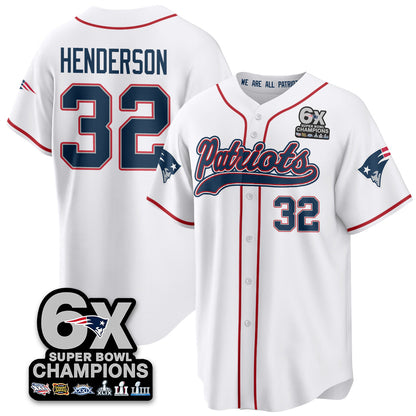 NE 6-Time Champions Patch Vapor Baseball Jersey - All Stitched