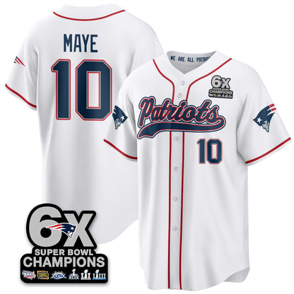 NE 6-Time Champions Patch Vapor Baseball Jersey - All Stitched
