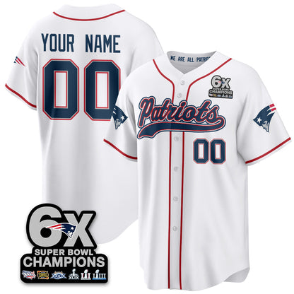 NE 6-Time Champions Patch Vapor Baseball Jersey - All Stitched