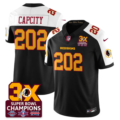 WAS 3-Time Champions Patch Vapor Limited Jersey - All Stitched