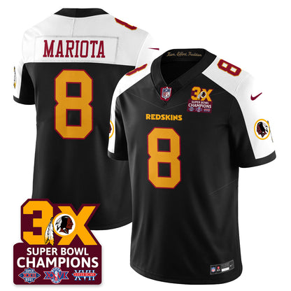 WAS 3-Time Champions Patch Vapor Limited Jersey - All Stitched