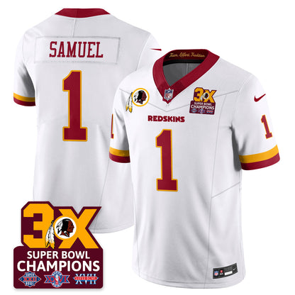 WAS 3-Time Champions Patch Vapor Limited Jersey - All Stitched