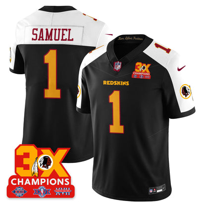 WAS 3-Time Champions Patch Vapor Limited Throwback Jersey - All Stitched
