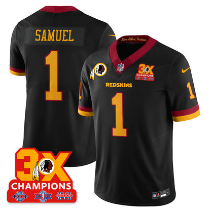 WAS 3-Time Champions Patch Vapor Limited Throwback Jersey - All Stitched