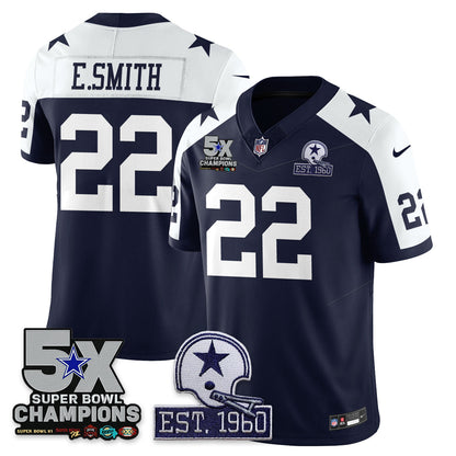 DAL 5-Time Champions Patch Vapor Limited Jersey - All Stitched