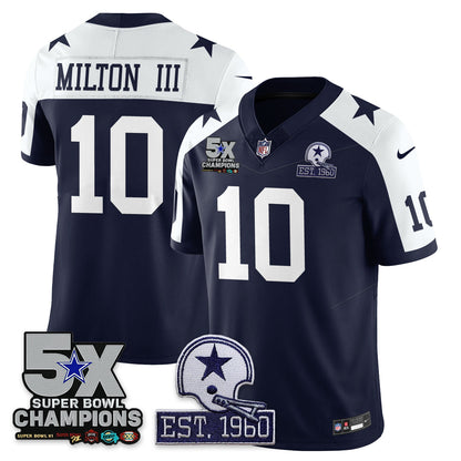 DAL 5-Time Champions Patch Vapor Limited Jersey - All Stitched