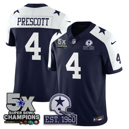 DAL 5-Time Champions Patch Vapor Limited Jersey - All Stitched